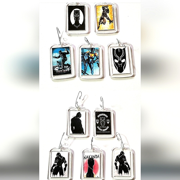 *HAPPY HOLIDAYS* (5x) Black Panther Ornaments! Double Sided. Handmade. Unisex. - Picture 4 of 6